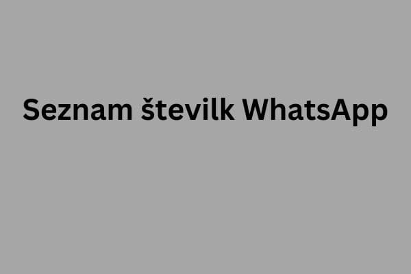 Seznam številk WhatsApp