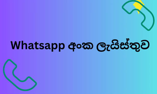 Whatsapp අංක ලැයිස්තුව